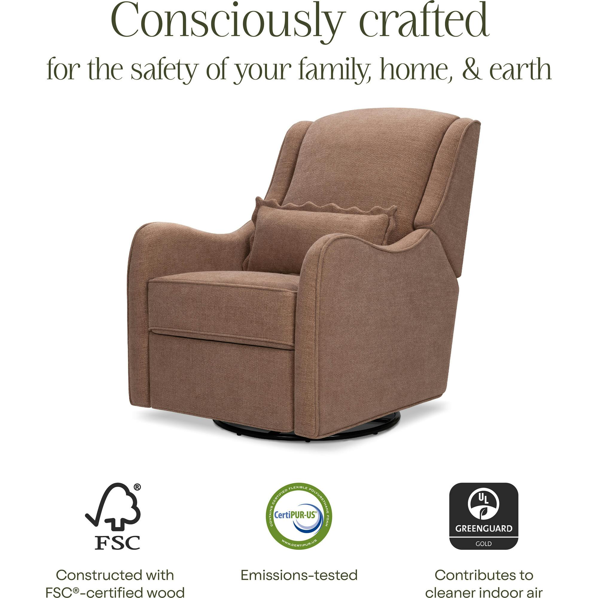 Devon Recliner and Swivel Glider in Performance Dusty Rose Eco-Basketweave