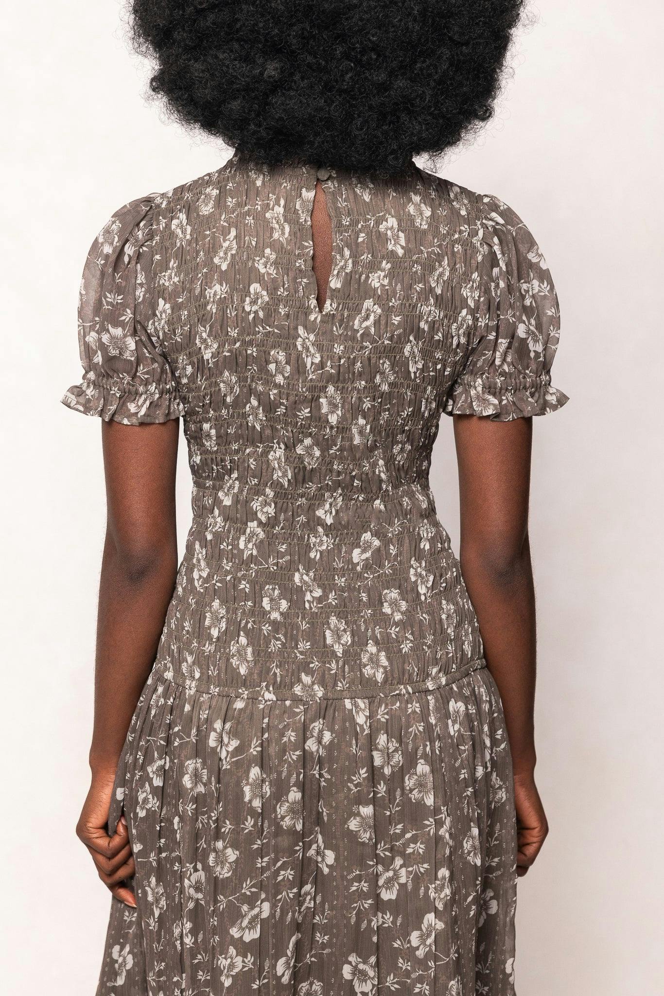 Jennifer Dress in Olive Blossom