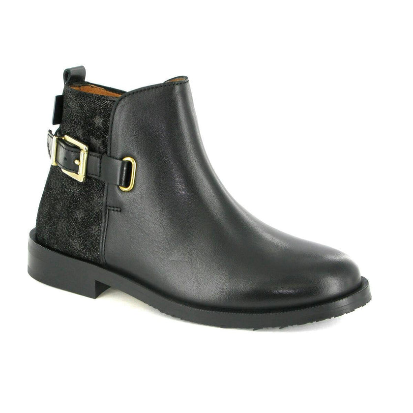 Smooth Leather Boots, Black