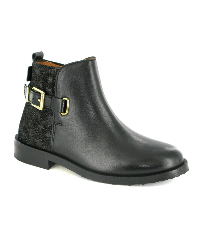 Smooth Leather Boots, Black