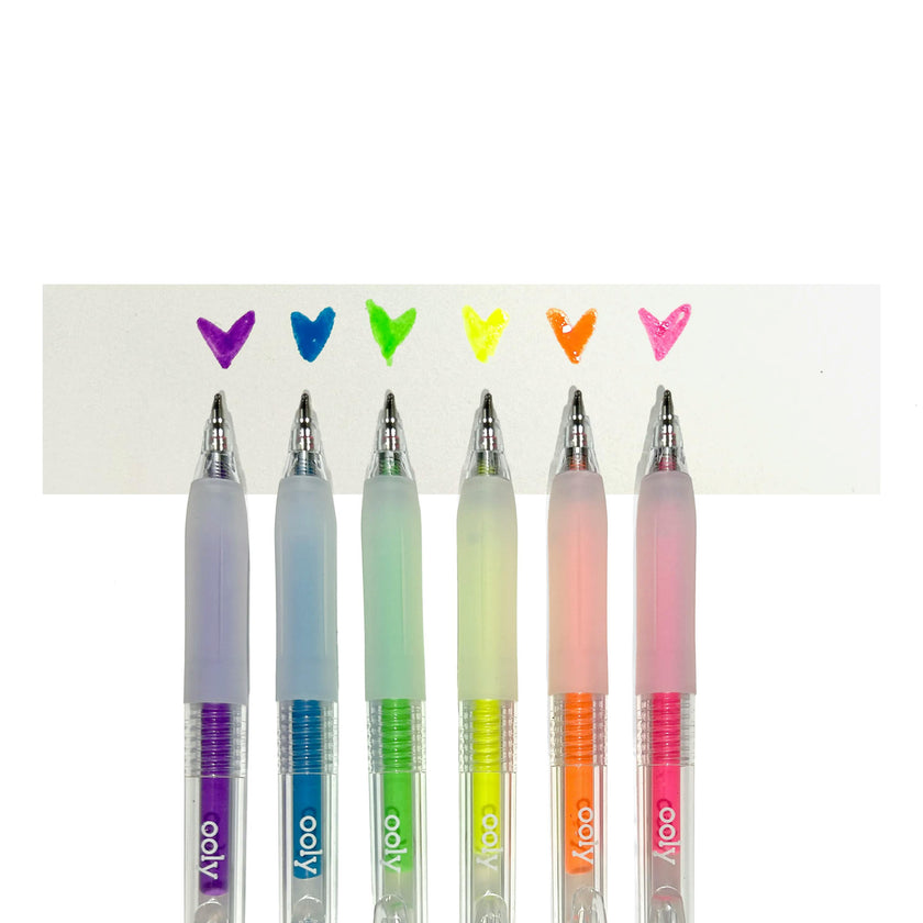 Jelly Gloss Neon Multi-Surface Deco Gel Pens - Set of 6