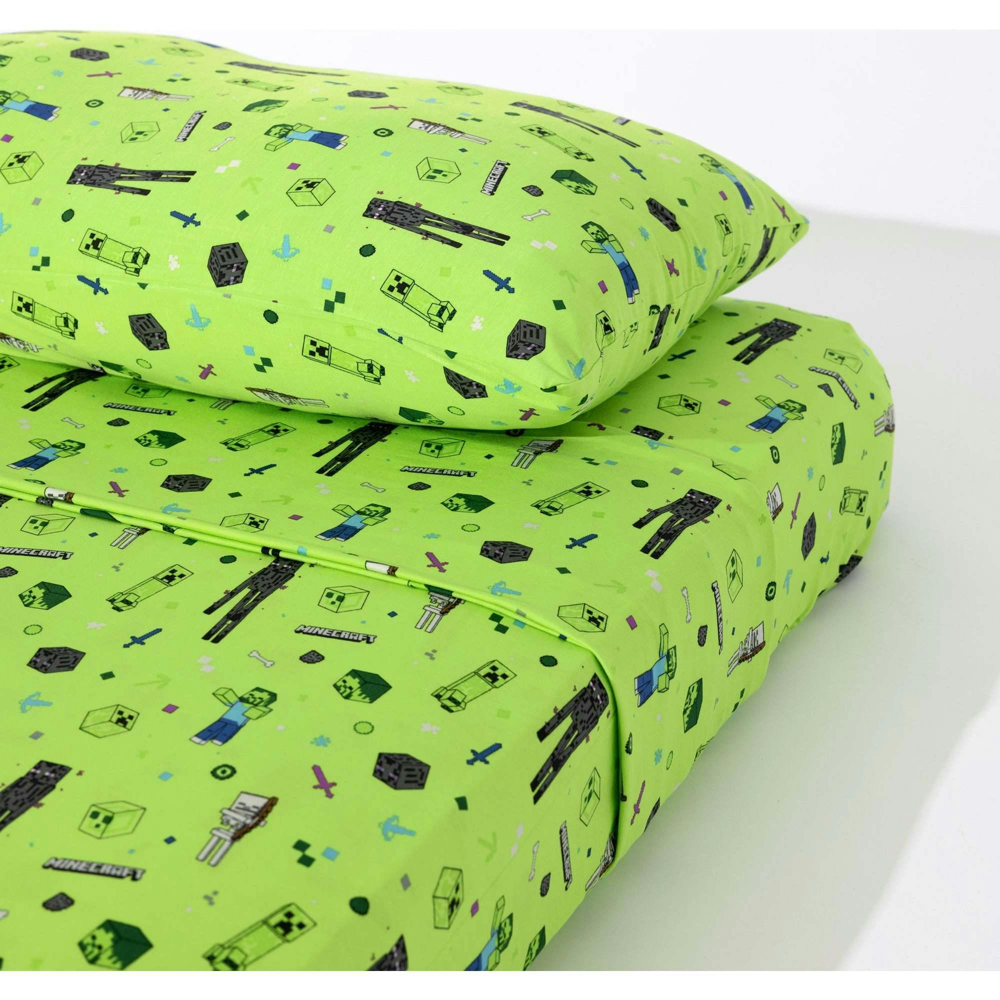 Minecraft Mob Squad Bamboo Twin Sheet Set