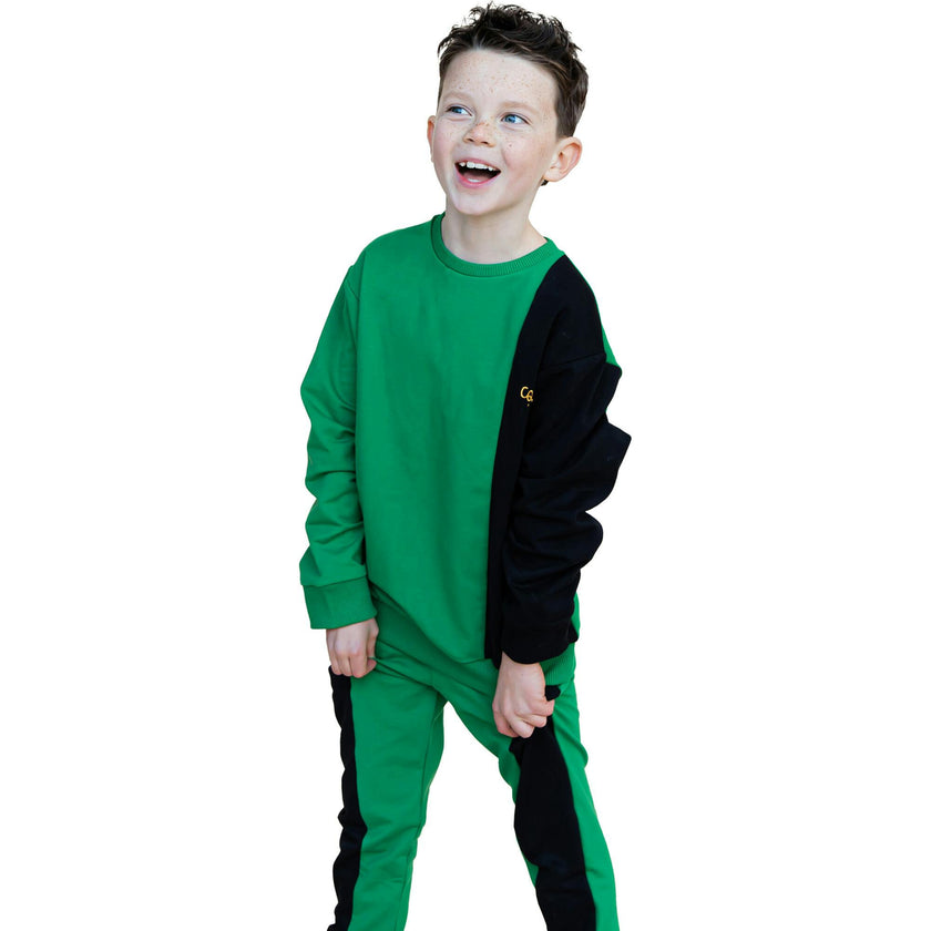 Colorblock Pattern Elastic Waistband Drawstring Pockets Jogger