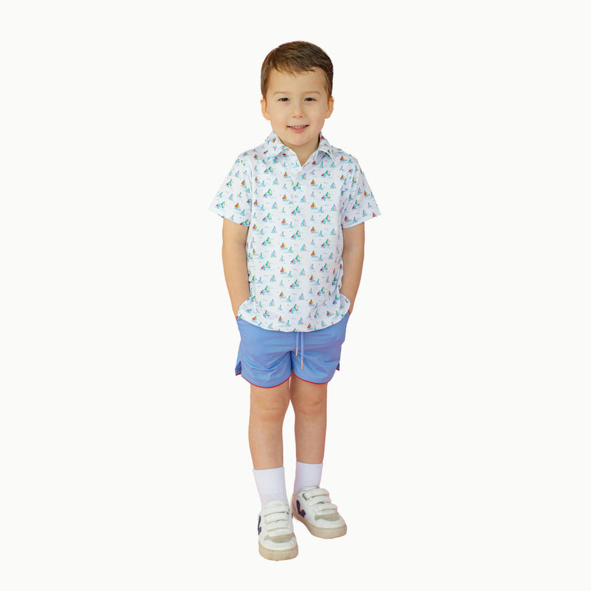 Boys' Performance Polo in Sailboats
