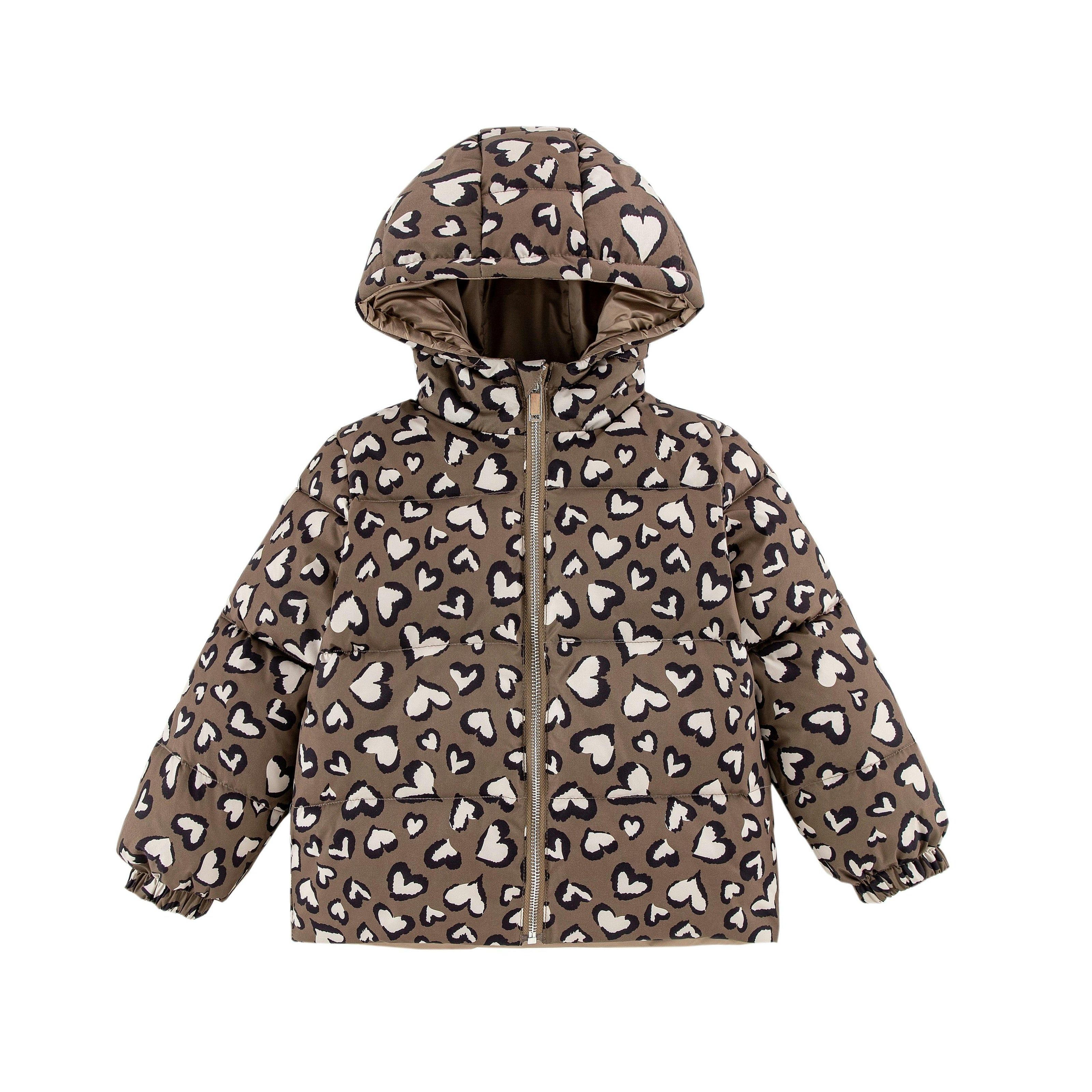 Alex Reversible Puffer Leopard Hearts