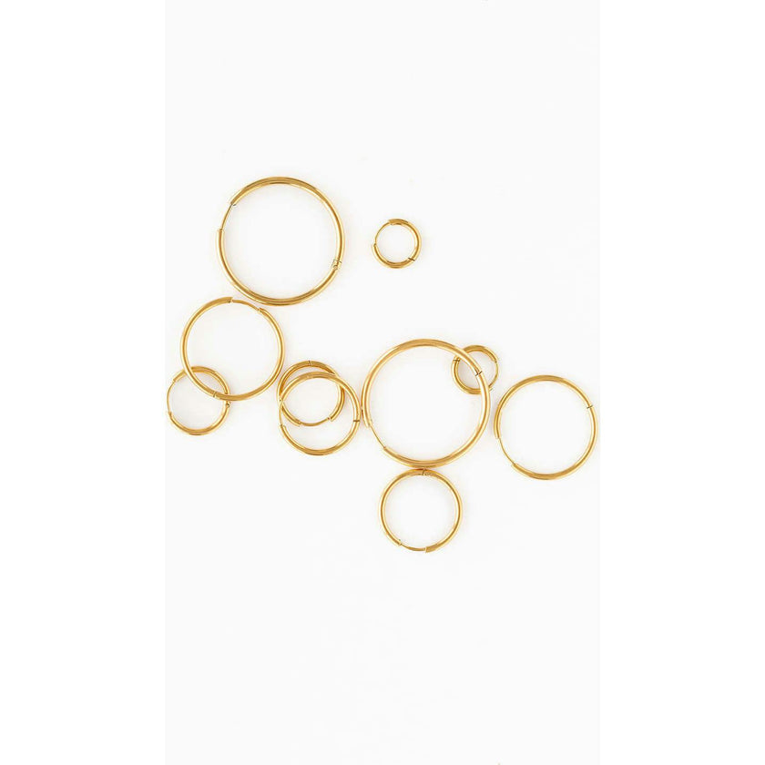 Thin Gold Hoop 8mm Earrings