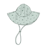 Baby Boy Sun Hat in Aqua Grey Stripe