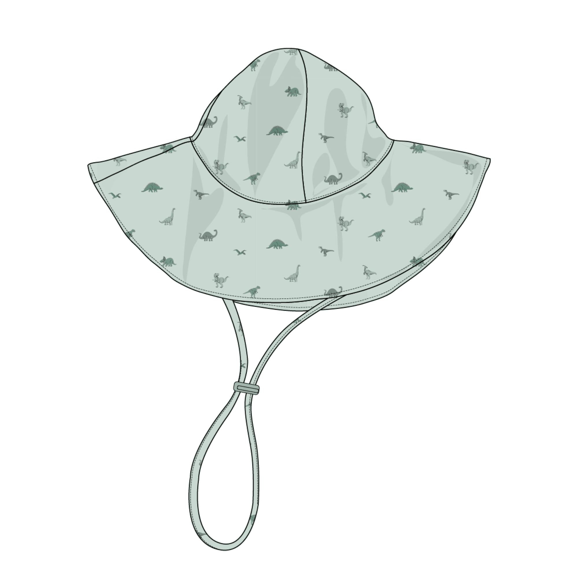 Baby Boy Sun Hat in Aqua Grey Stripe