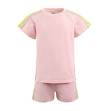 Pink Rainbow Stripe Short Set