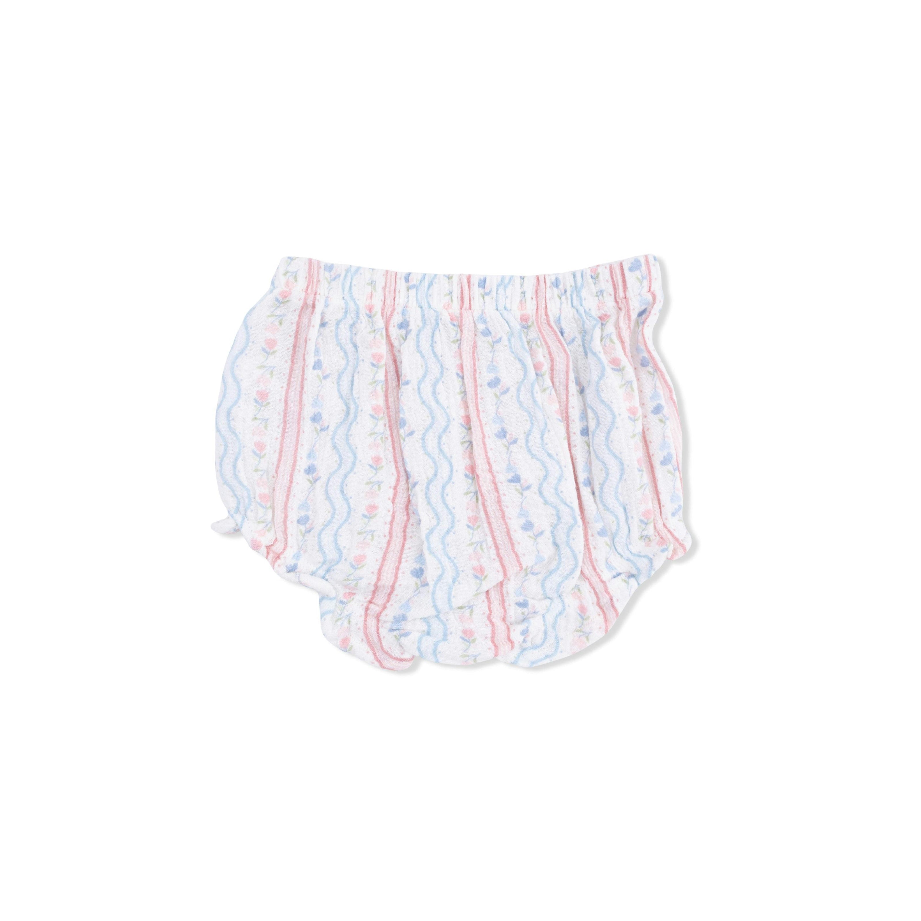 Tulip Stripe - Scallop Back Top with Bloomer & Headband