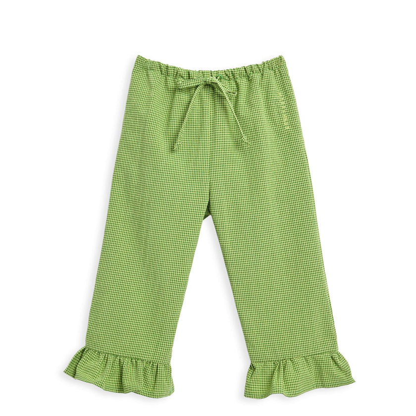 children's vichy frilled trousers - matcha green
