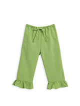 children's vichy frilled trousers - matcha green