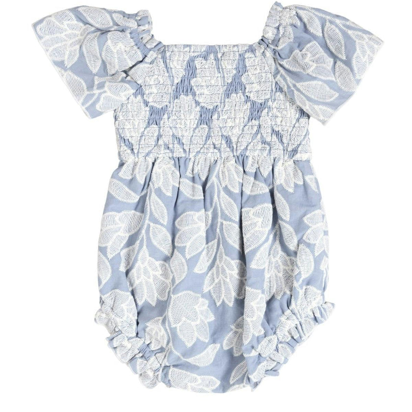 Baby Ophelia Romper in Mosaic Embroidery
