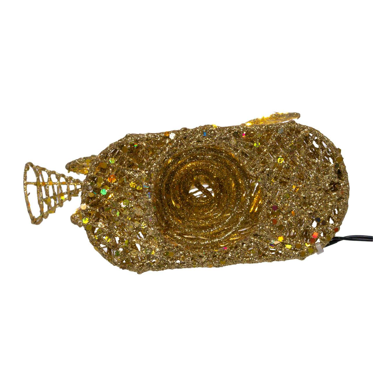 Kurt Adler 12-Inch Warm White Twinkle LED Gold Angel Tree Topper