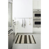 Bold Stripe Shag Floor Mat, Grey