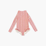 The Tiny Sora Rashguard - Pink Pansy Stripe