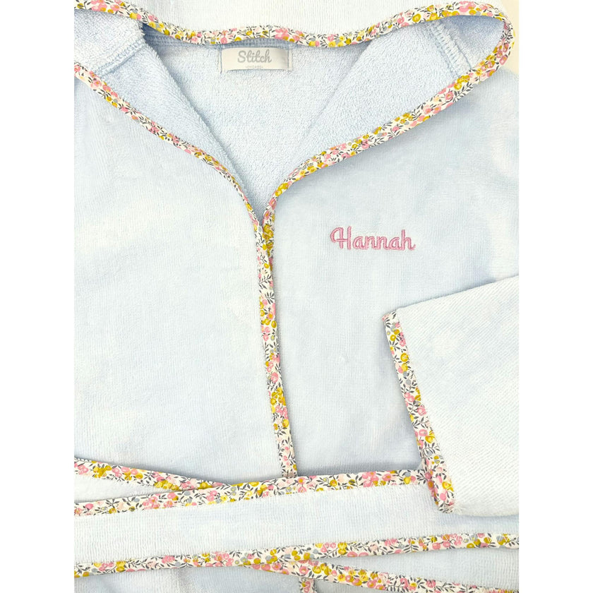 Custom Embroidered Floral Terry Velour Robe
