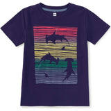 Rainbow & Sharks Graphic Tee, Black