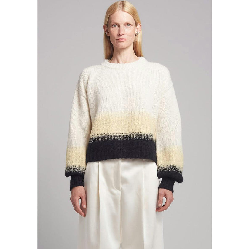 SONIA COLOR-BLOCK SWEATER | IVORY/BUTTER/BLACK