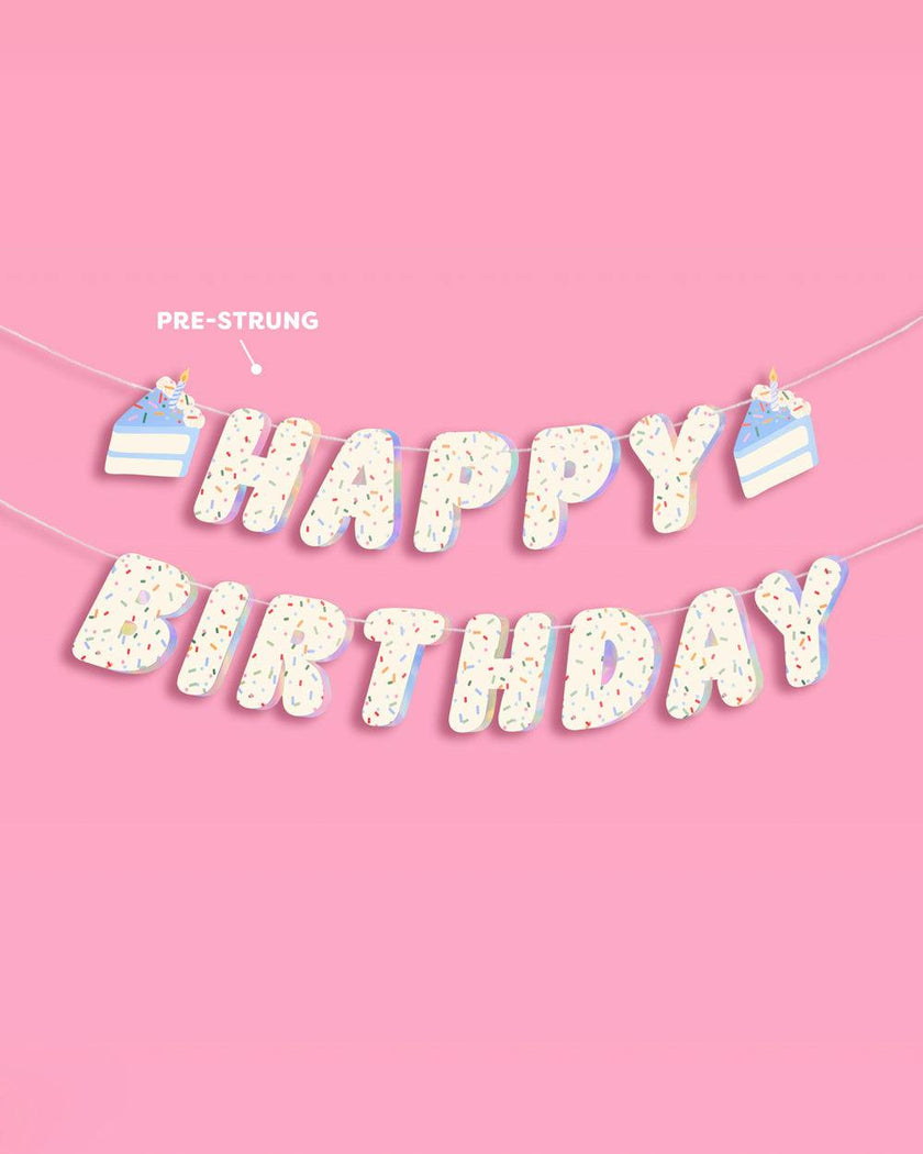 Bday Cake Banner - iridescent foil banner