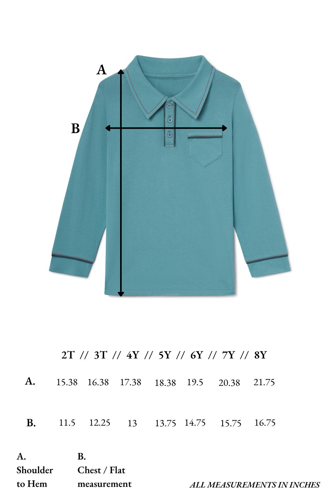 Jackson Long Sleeve Polo in Adriatic Blue