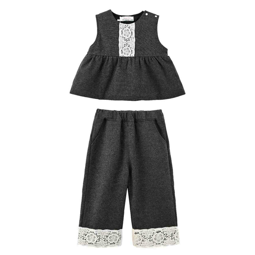 Gray Lace Two-Piece Set