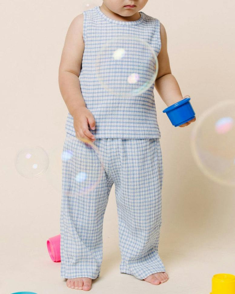 Jio Stripe Tank & Pull-on Set - Sky Blue