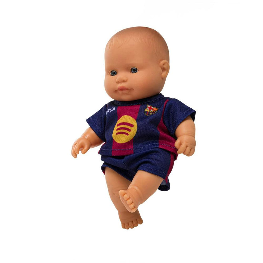 Miniland 8 1/4" Baby Boy Girl with Barcelona Soccer Jersey