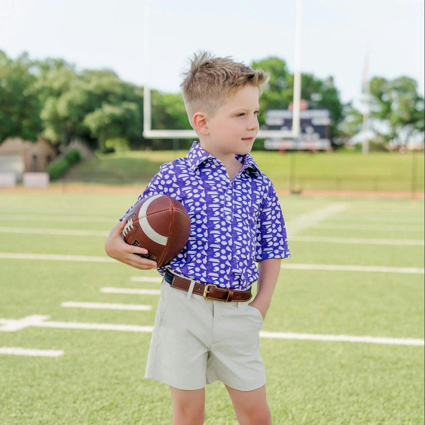 Griffin Boys' Pima Cotton Polo Golf Shirt - Pep Rally Purple