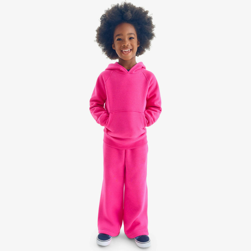 Kids cozy fleece wide-leg pant