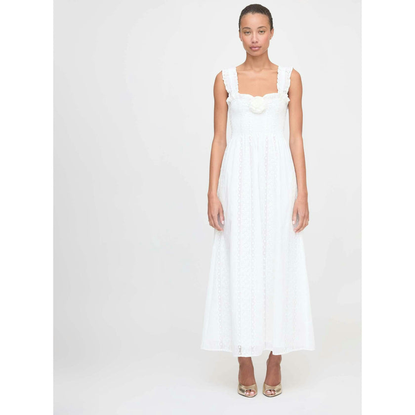The Rosetta Nap Dress - White Broderie Voile