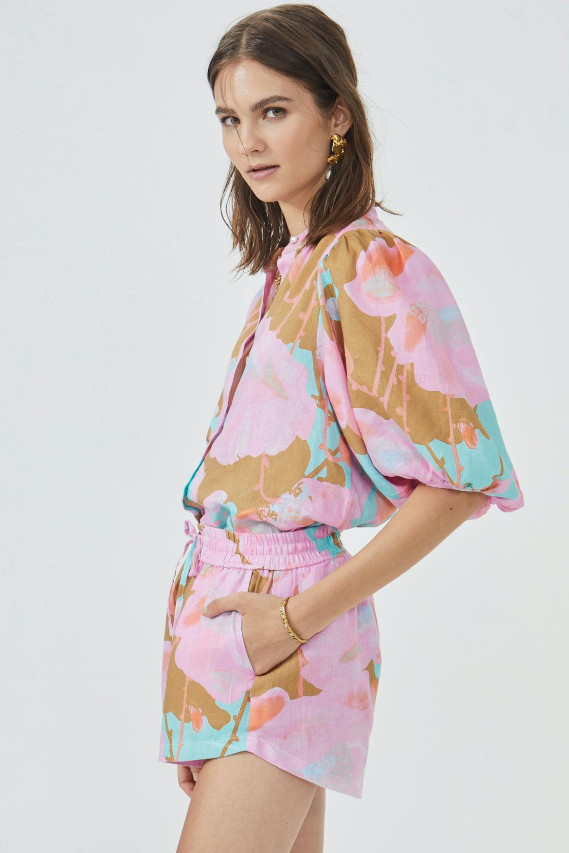 Bubble Linen Shirt - Aquarela