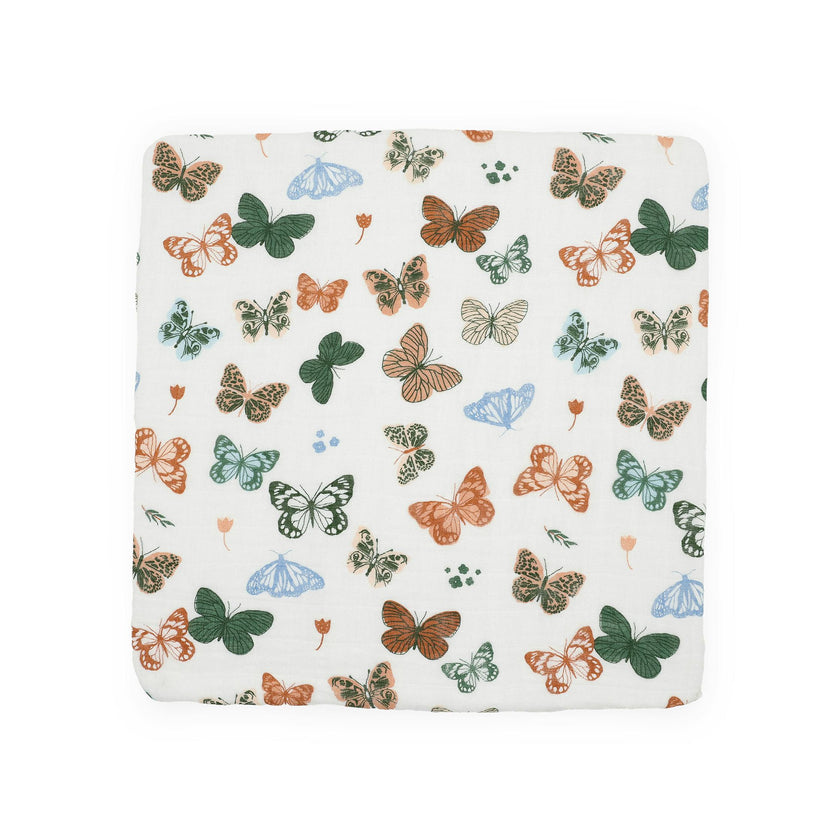 Cotton Muslin Swaddle Blanket - Butterflies