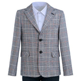 Blue Noah Plaid Blazer Suit Set with Shirt