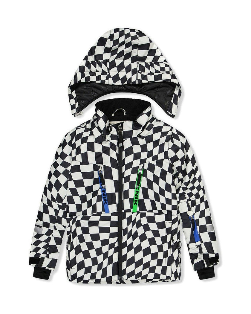 Two Piece Teknik Snowsuit White Checkered Print