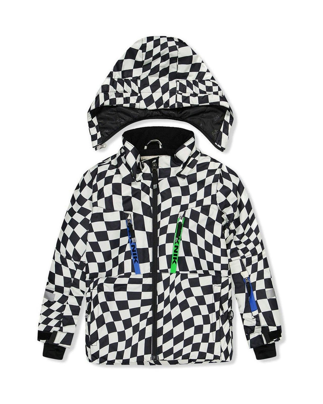 Two Piece Teknik Snowsuit White Checkered Print
