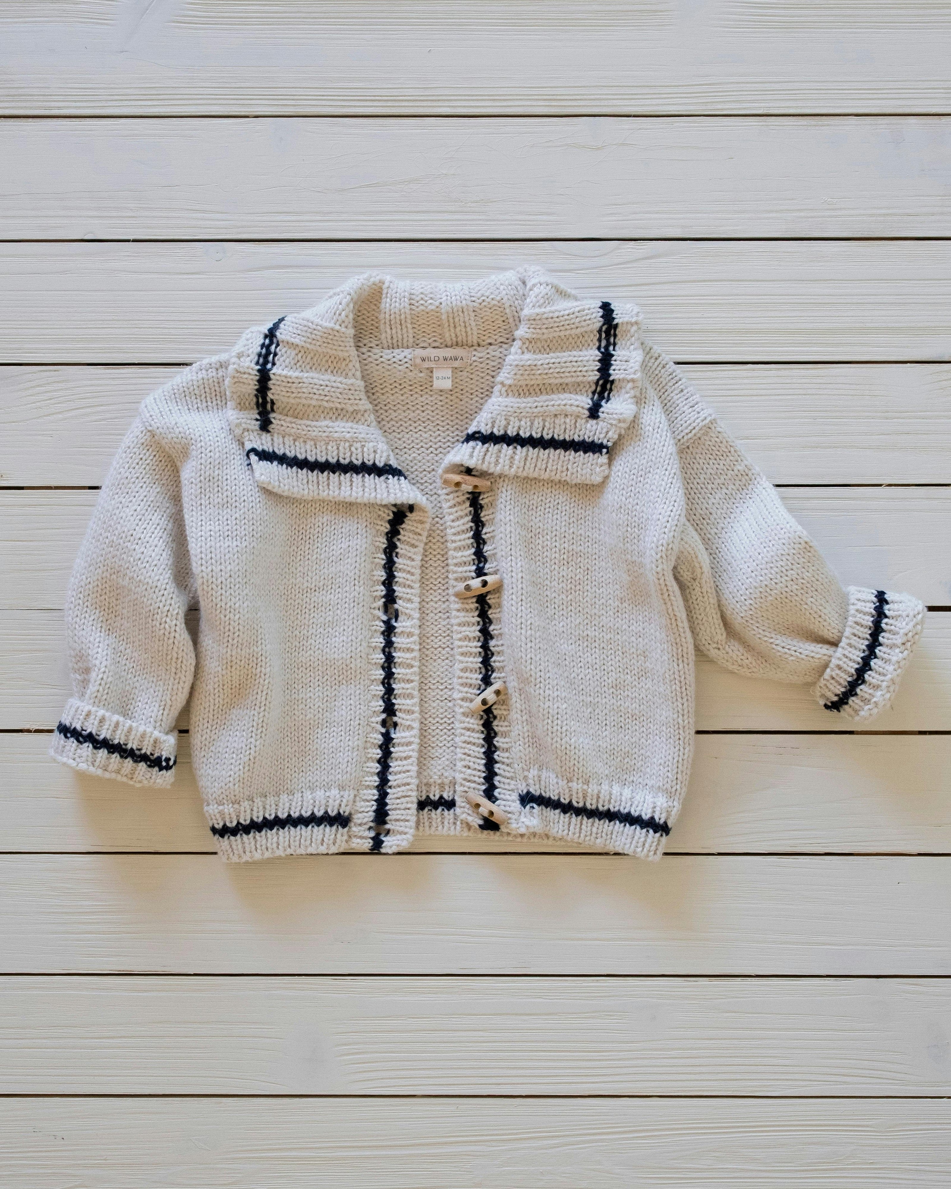 Sail Away Cardigan in Salt/Navy