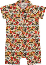 MOLOKAI HAWAIIAN MUSIC PRINTED WOVEN ROMPER