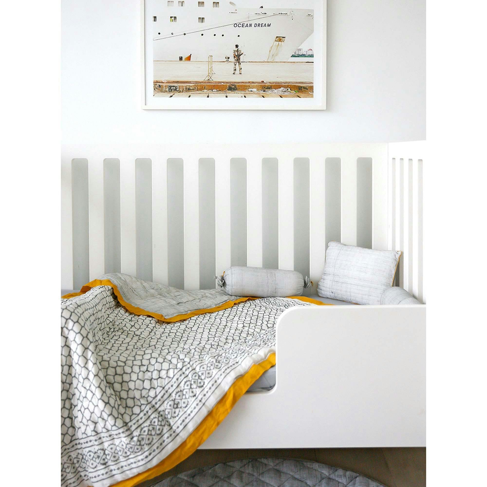 Block-Printed Cotton Crib Quilt