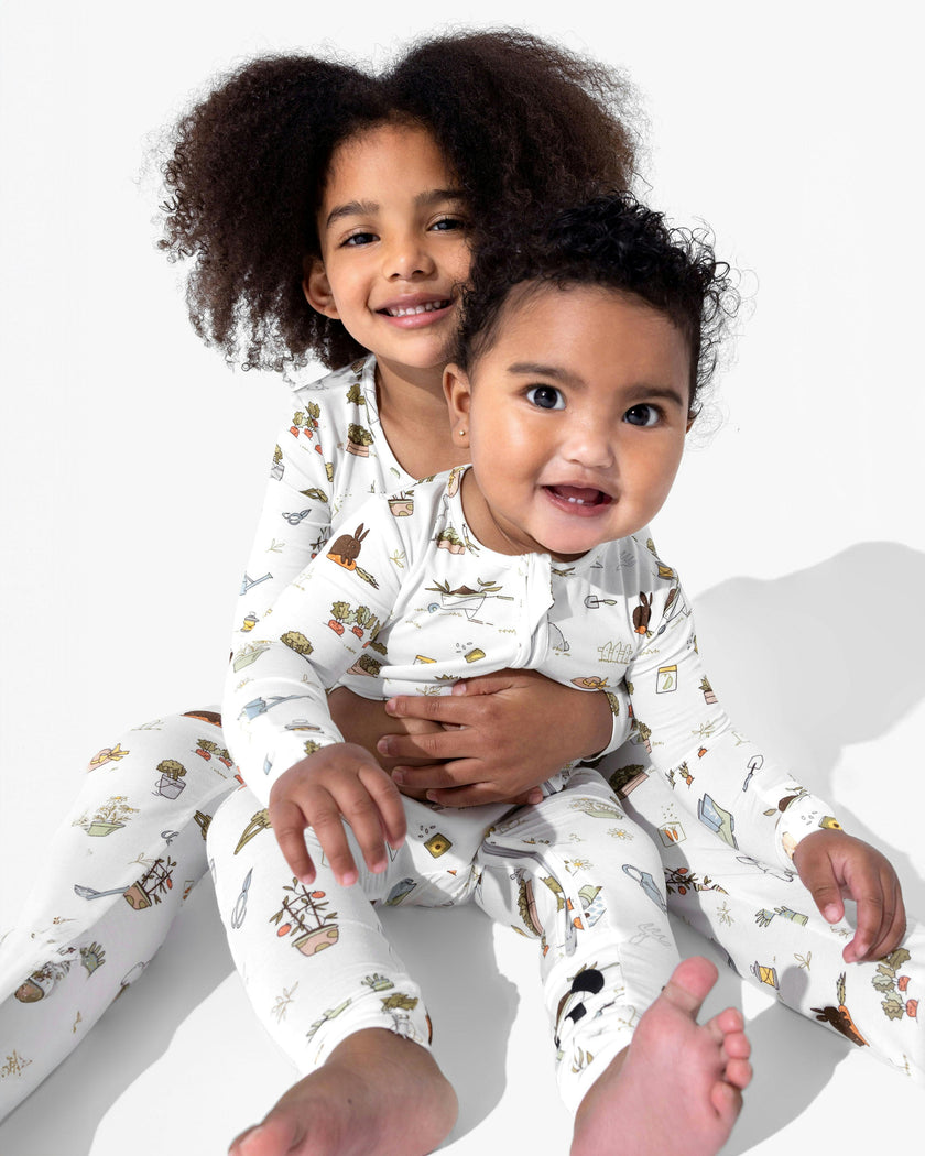 Bunny Garden Bamboo Kids Pajamas