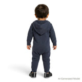 Infant Boys Hooded Sweater Romper | Navy