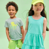 Kids cross-back tiered tank dress