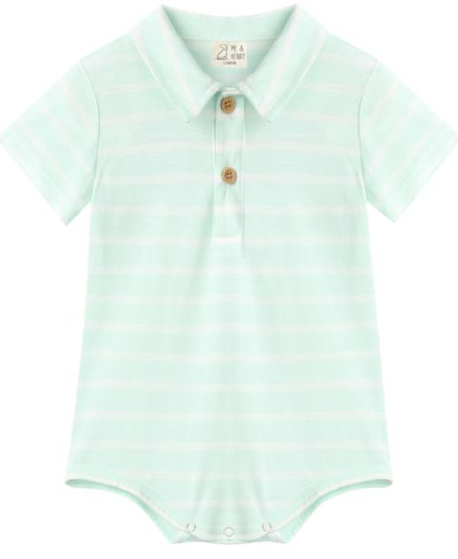 JETTY MINT Stripe Jersey Onesie