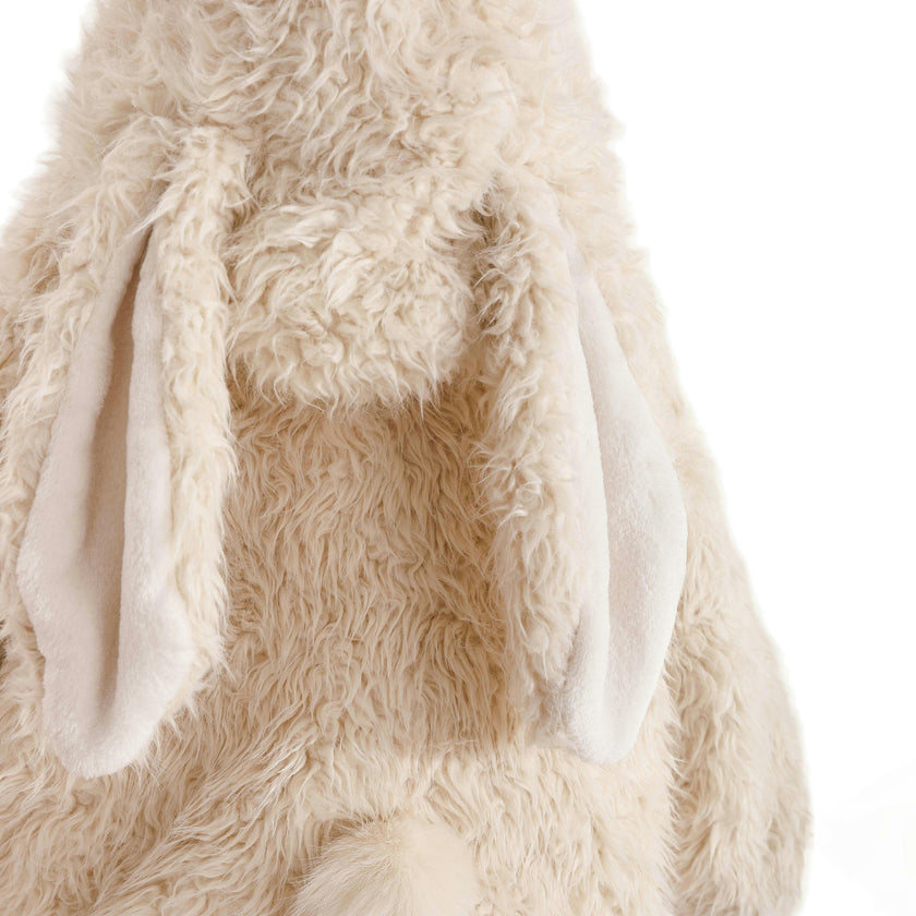 Cream Bunny-Eared Fuzzy Jacket
