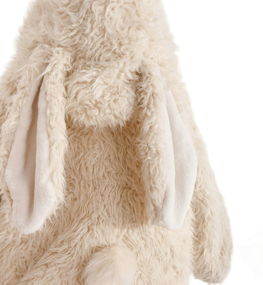 Cream Bunny-Eared Fuzzy Jacket