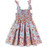 Girls Tiered Poplin Dress | White Strawberry