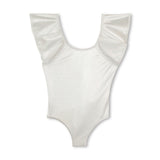 Lame Silver Swimsuit with Ruffle Sleeve