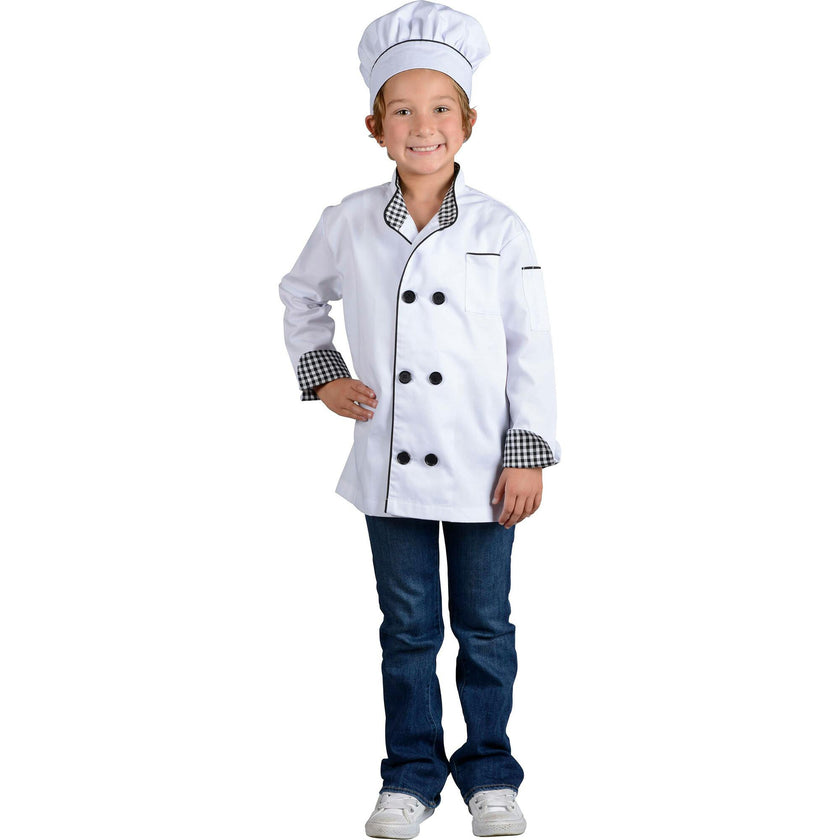 Jr. Chef Jacket & Hat, White