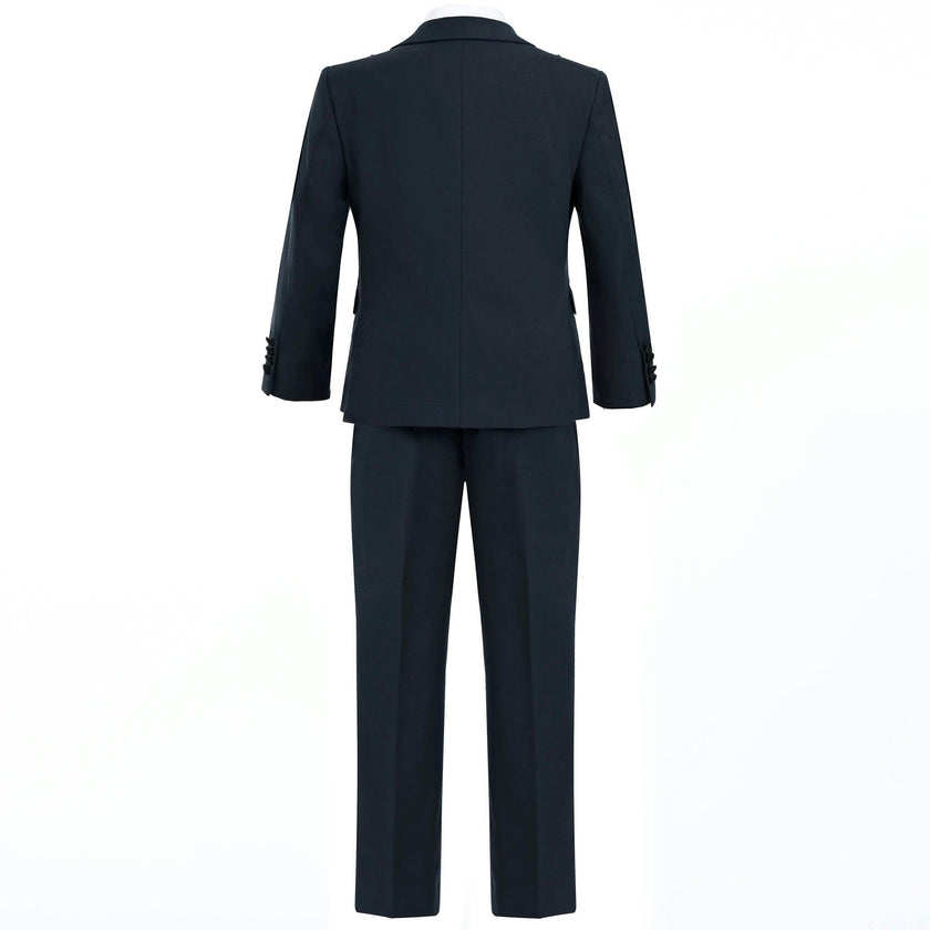 Navy Peak Lapel Trim Wool Suit