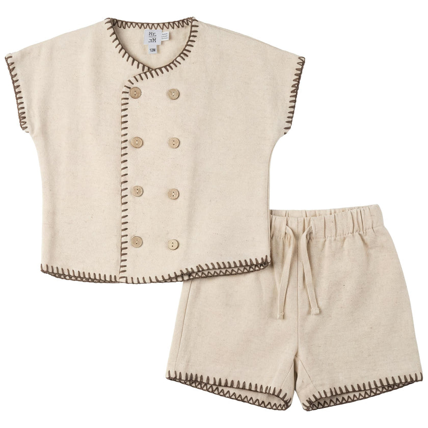 Double Breasted shirt and Shorts Set